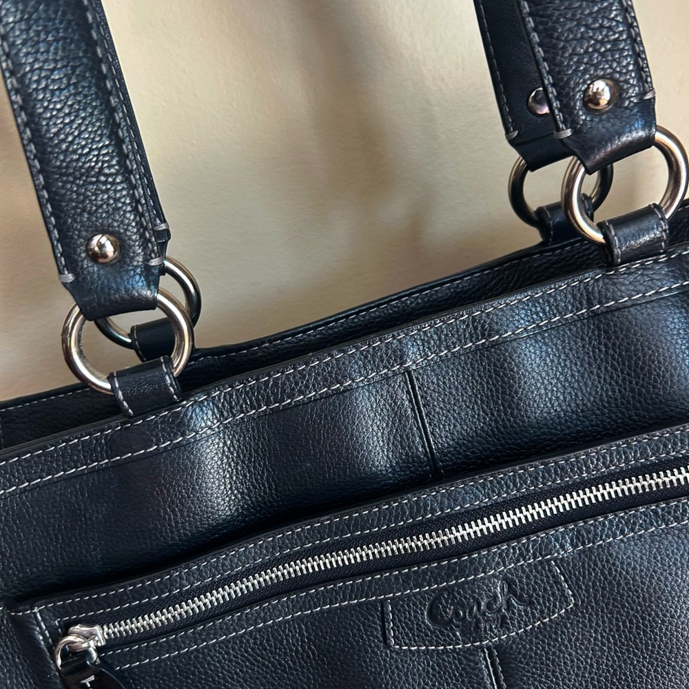 Coach Black Leather Business Tote - Picture 4 of 10